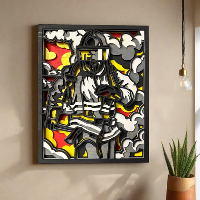 Firefighter 3D - Wall Art Patriotic Wall Decor   