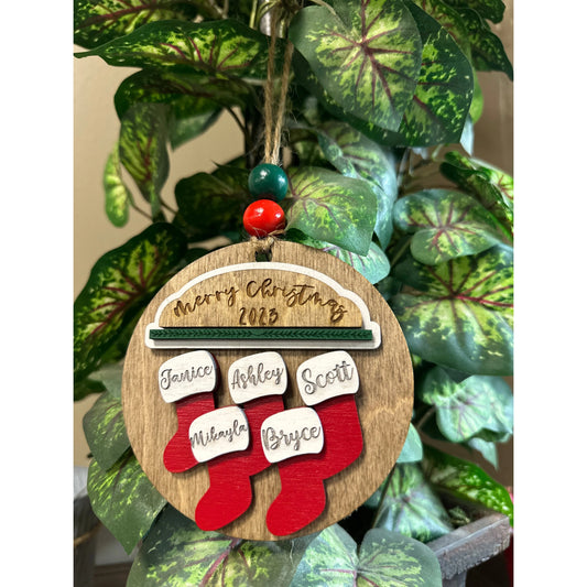 Family Stockings Ornament Christmas Ornament   