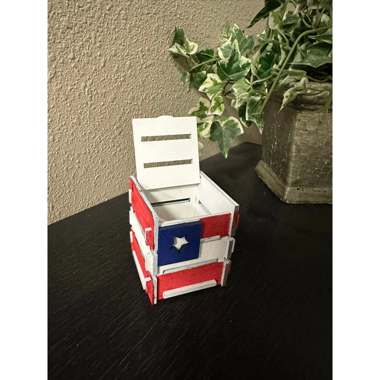 Patriotic Decorative Box Patriotic Table Decor With Lid  