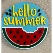 Hello Summer - Watermelon Door Hanger Door hanger Blue/Yellow  