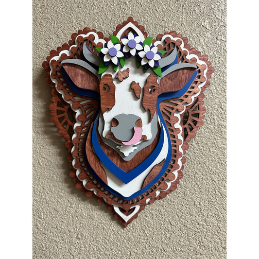 Daisy The Cow Wall Decor Brown/Blue  