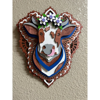 Daisy The Cow Wall Decor Brown/Blue  