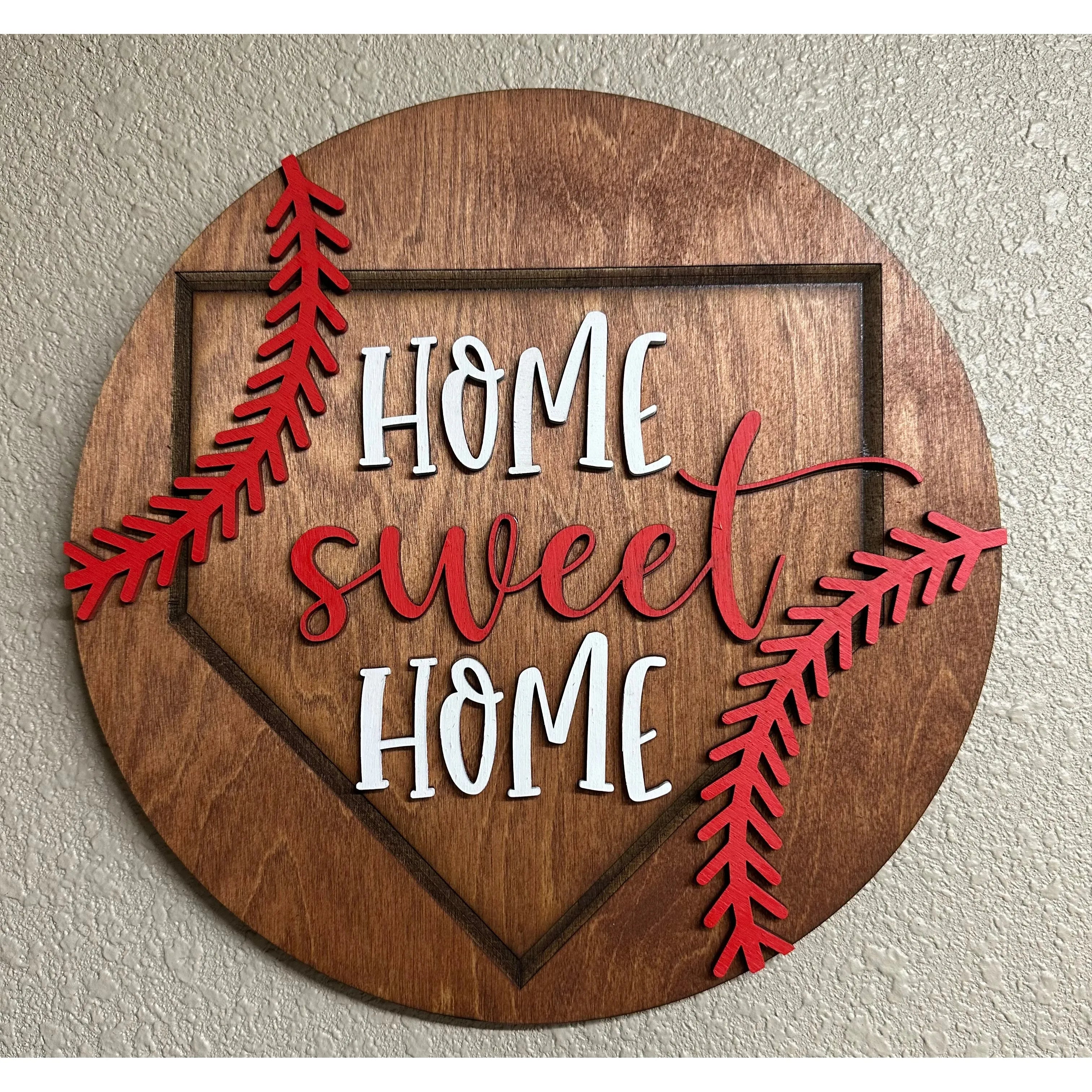 Home Sweet Home - baseball theme Sign Wall Decor Home plate  