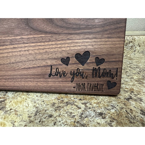 I Love You Mom Walnut Cutting Board Cutting Boards   