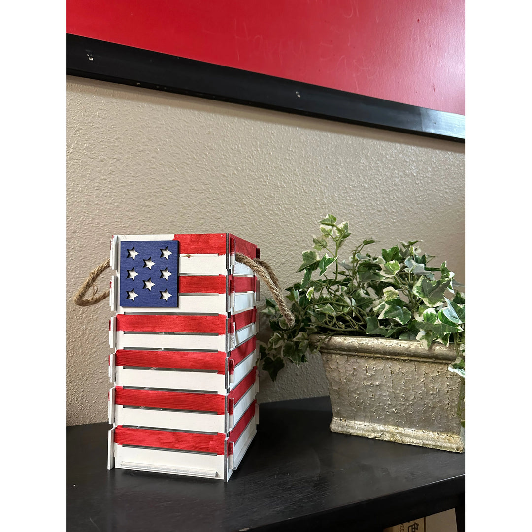 Patriotic Decorative Box Patriotic Table Decor Decorative Box with handles  