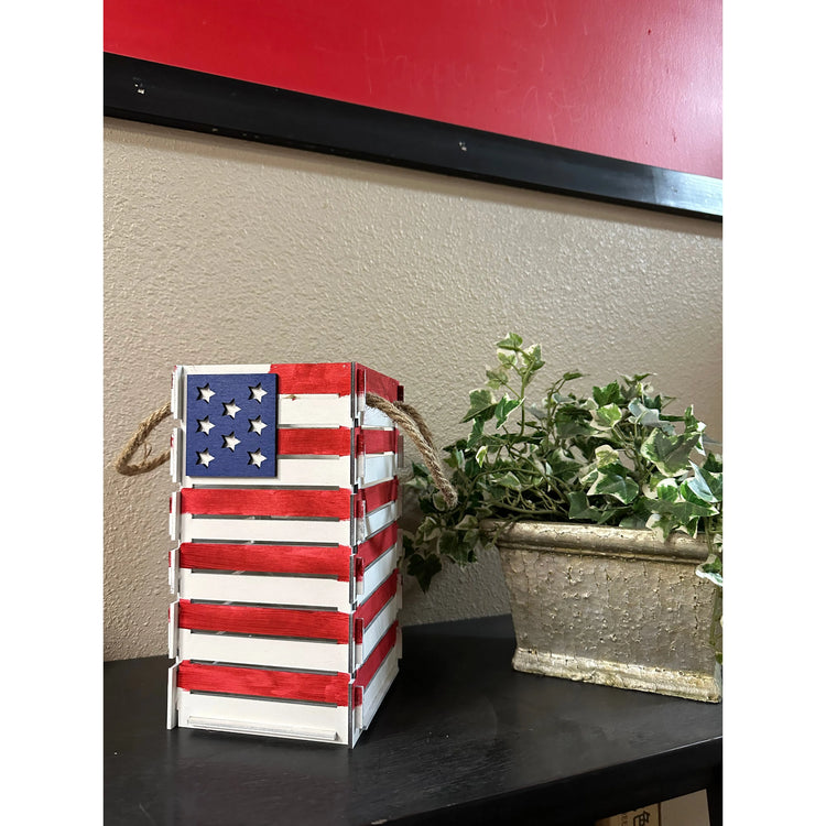 Patriotic Decorative Box Patriotic Table Decor Decorative Box with handles  