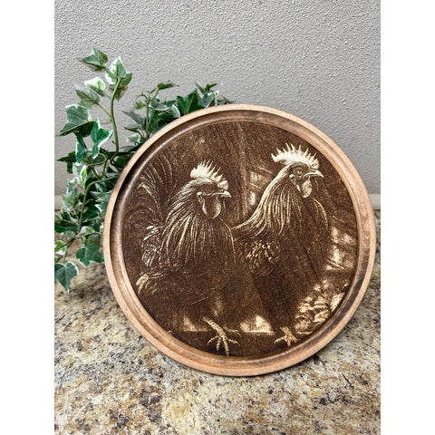 Rooster Maple Small Round Cutting Board Round Boards Customized Maple Small Round Cutting Board  