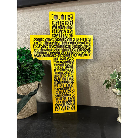 Lord’s Prayer Cross Easter Wall Decor Large  