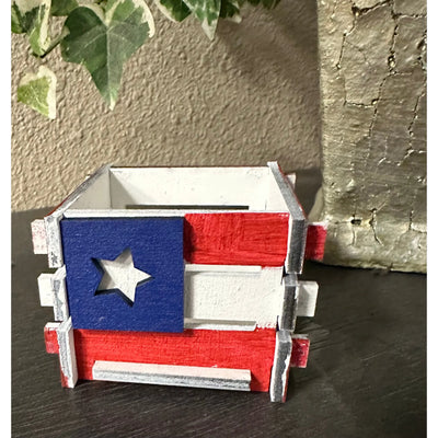 Patriotic Decorative Box Patriotic Table Decor Without Lid  