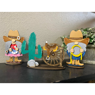 Cowboy & Cowgirl Gnomes Table decor   