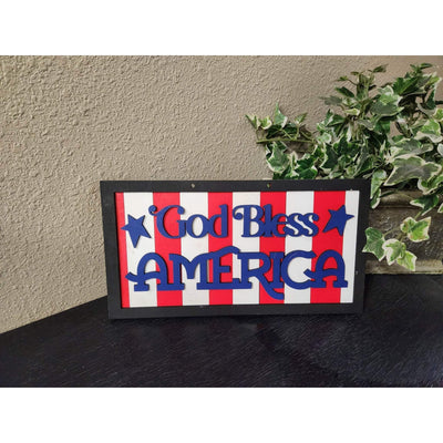 God Bless America Patriotic Wall Decor   