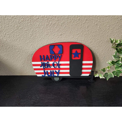 Happy 4th of July Camper Patriotic Wall Decor   