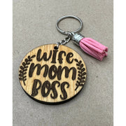 Wife Mom Boss Keychain Keychains   