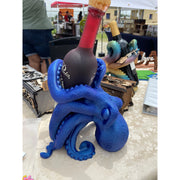 Octopus Wine Bottle Holder 3D Printed Blue/ purple  