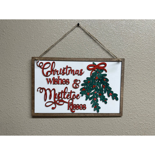 Mistletoe Kisses Christmas Wall Décor White  