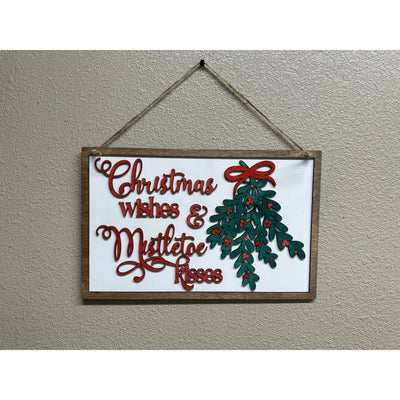 Mistletoe Kisses Christmas Wall Décor White  