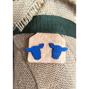 Cow Earrings Animal Earrings BIG Blue - Blank 