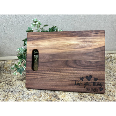 I Love You Mom Walnut Cutting Board Cutting Boards   