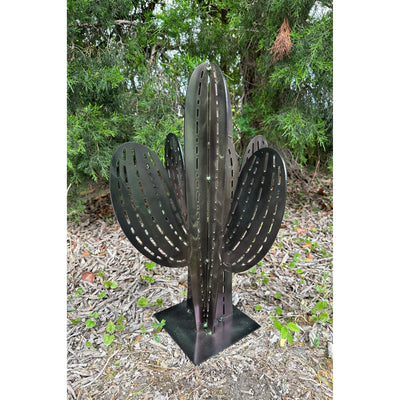 Cactus Metal Outdoor Decor Yard Art Small  