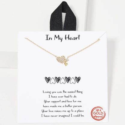In My Heart Charm Pendant Necklace Gold