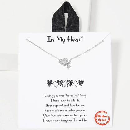 In My Heart Charm Pendant Necklace Silver