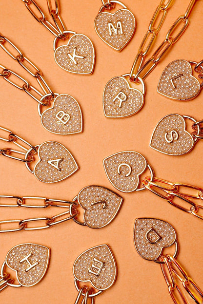 Initial Heart Lock Charm Necklace, Elegant Custom Pendant, Gift of Love Jewelry for Her, Bridal or Anniversary Presen charm necklace