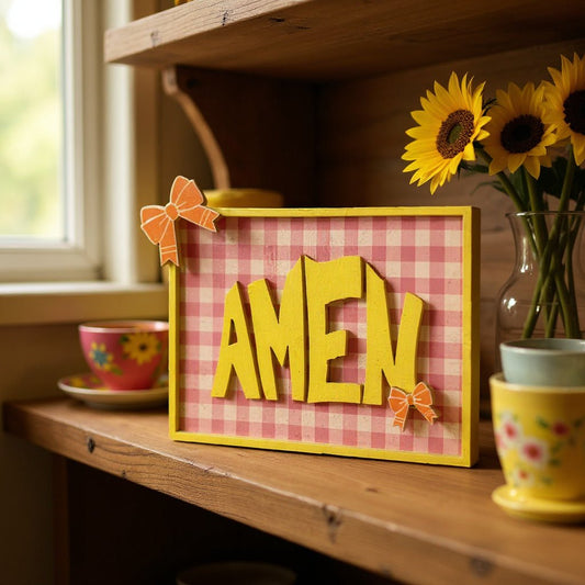 Inspirational Christian Decor, Religious Home Accent, Gift for Faith & Hope Amen