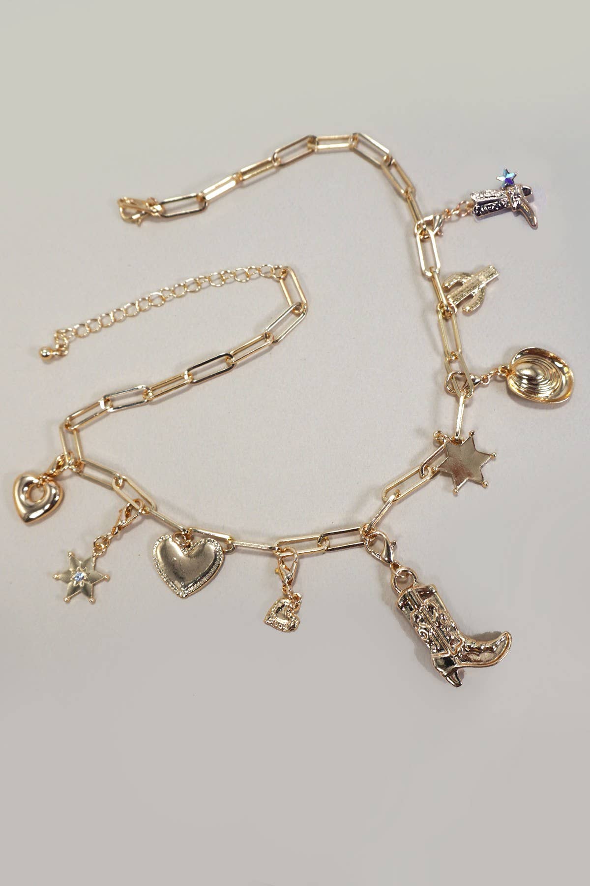 Western Boot Hat Charm Necklace