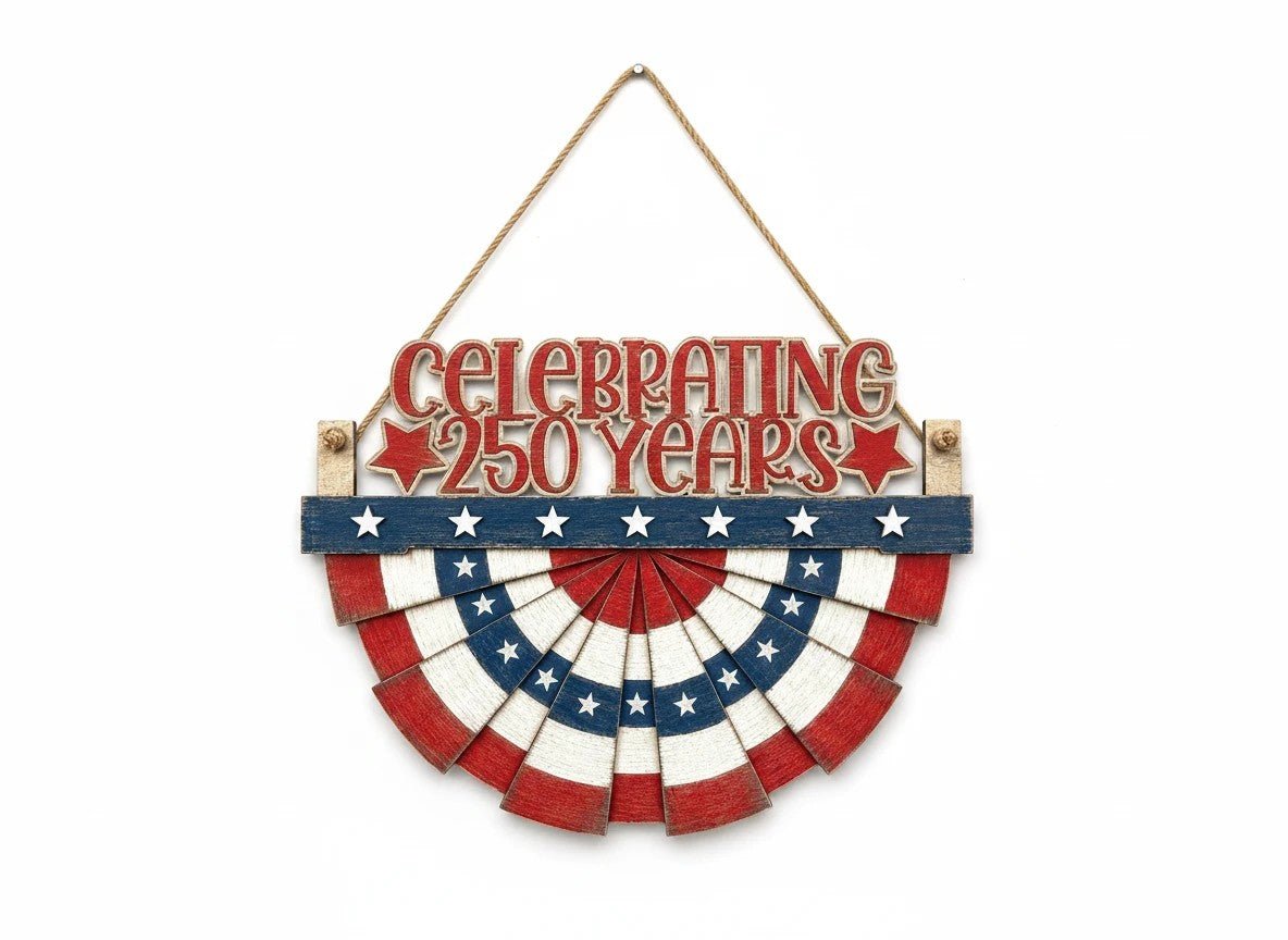 Interchangeable Patriotic Bunting Wall Decor | 4-in-1 USA Pride Sign Set - Nifty Decor & More