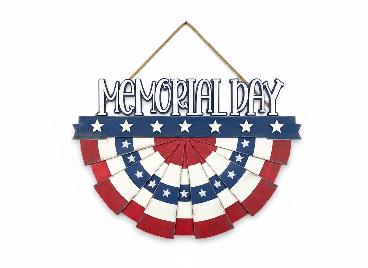Interchangeable Patriotic Bunting Wall Decor | 4-in-1 USA Pride Sign Set - Nifty Decor & More