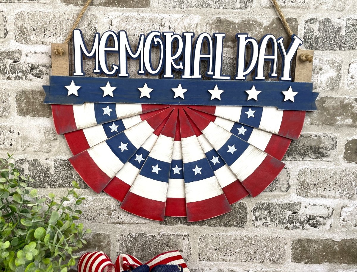 Interchangeable Patriotic Bunting Wall Decor | 4-in-1 USA Pride Sign Set - Nifty Decor & More