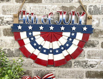 Interchangeable Patriotic Bunting Wall Decor | 4-in-1 USA Pride Sign Set - Nifty Decor & More