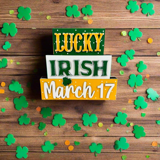 Irish Word Stacker St. Patrick's Day Shelf Sitter