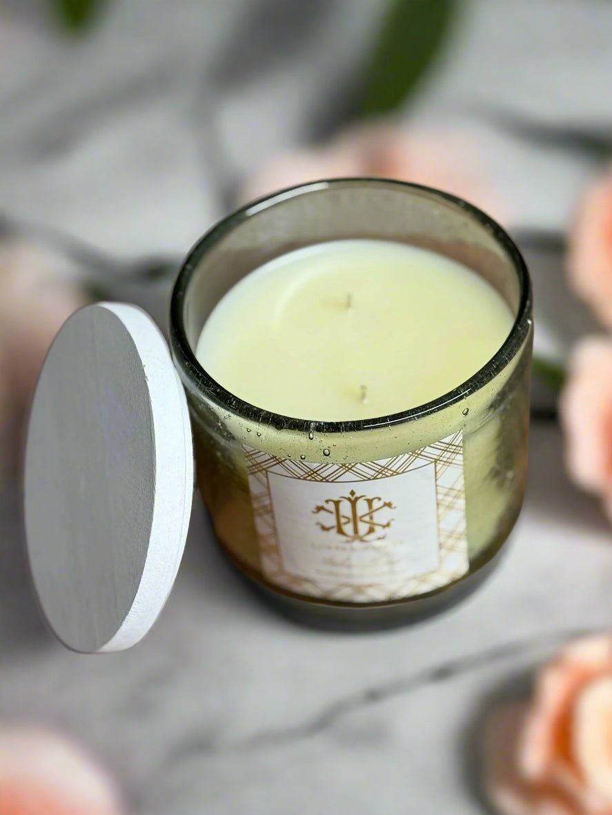 Italian Linen 12oz Luxury Glass Candle - 100 - Hour Burn Time, Fresh Cotton & White Musk Scent - Nifty Decor & More