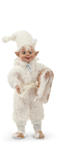 RAZ - 7" SHERPA BEDTIME ELF  Ivory Onsie  