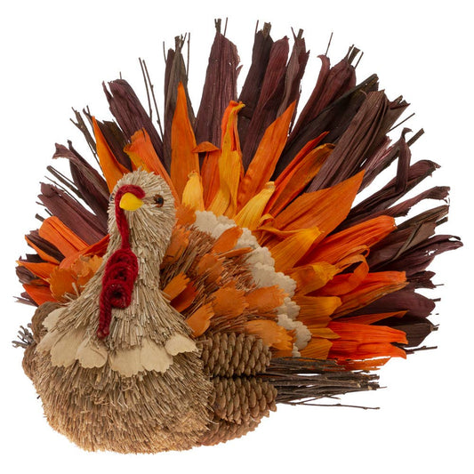 Jerry Pinecone & Husk Thanksgiving Turkey, Natural Woodland Centerpiece for Thanksgiving Feast, Charming Fall Gift - Nifty Decor & More