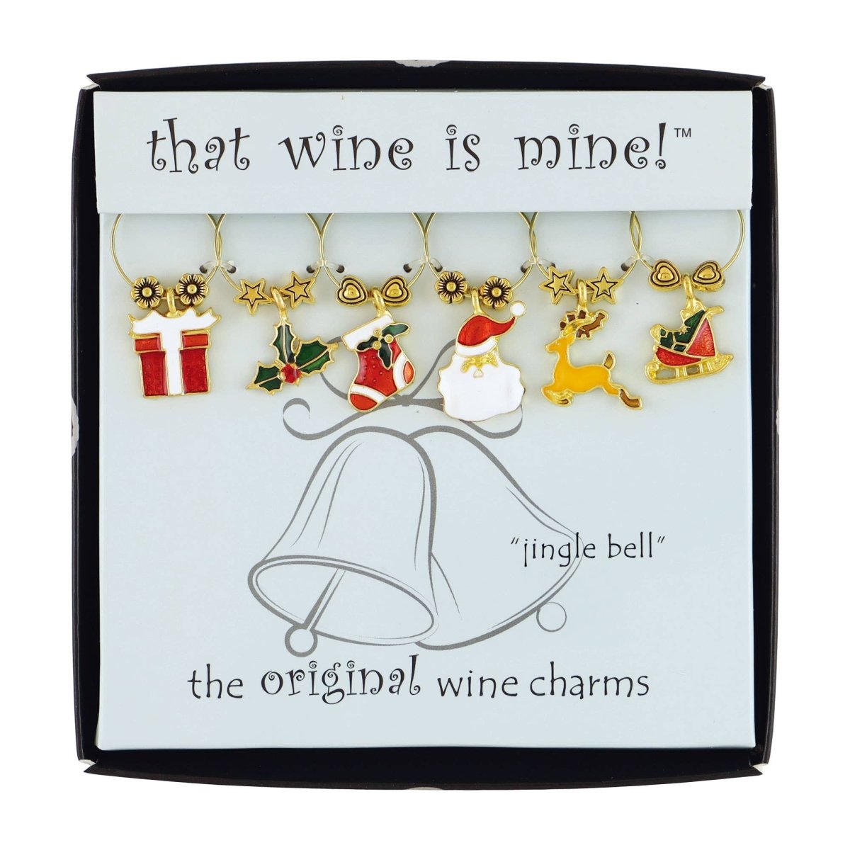 Jingle Bell Wine Charms 6-Piece - Nifty Decor & More