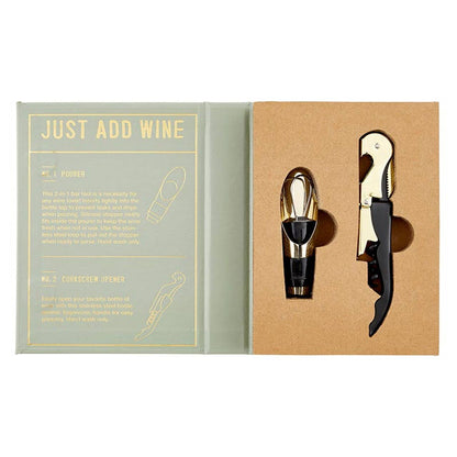 Just Add Wine Wine Serving Set Book Box - Nifty Decor & More