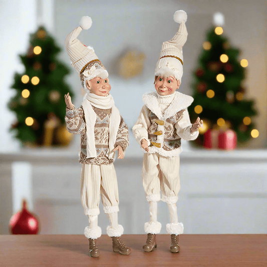 Just Chillin Elf - 16" Posable Beige Home Decor for Festive Touch, Holiday Decoration, Cute Christmas Elf! - Nifty Decor & More