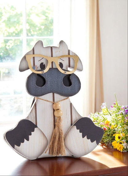 Jute Cow Rustic Table Figurine, Farmhouse Style Home Décor, Decorative Table Accent, Ideal Farmhouse Gift - Nifty Decor & More