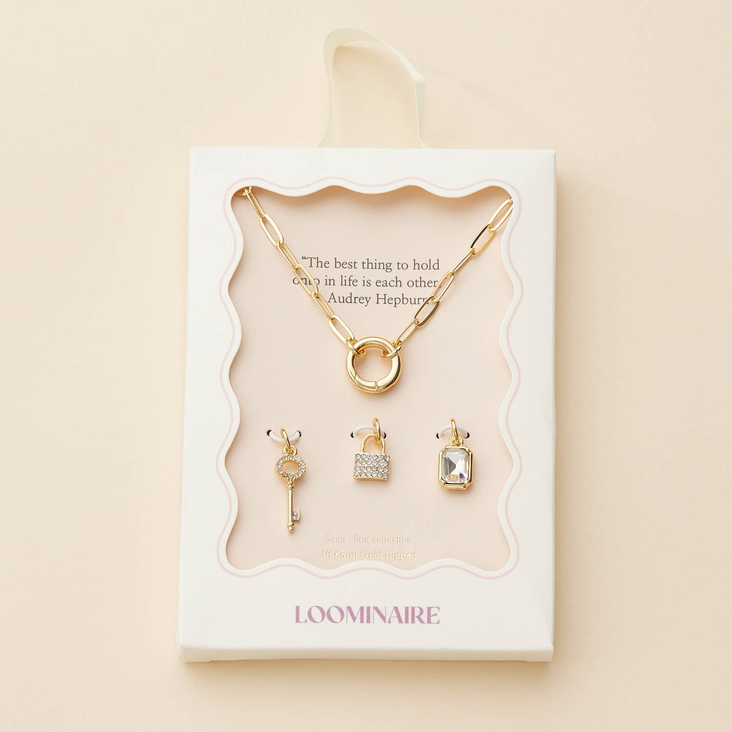 Key Charm Necklace with Sparkling Gemstones, Stylish Gold Dipped Statement Piece, Birthday or Anniversary Gift - Nifty Decor & More