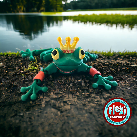 Kissable Frog Prince | Flexi 3d Printer | Party Accessories | Toy | Shelf Sitter