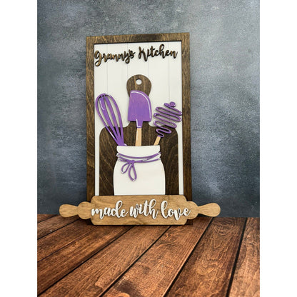 Kitchen Made with Love Kitchen Decor Purple - Granny
