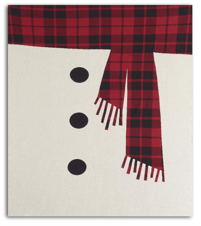 K&K Interiors Cream Snowman Cotton Knit Throw Blanket - 60 Inch - Nifty Decor & More