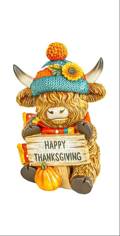 Knit Cap Highland Cow 5" Sitter - Nifty Decor & More