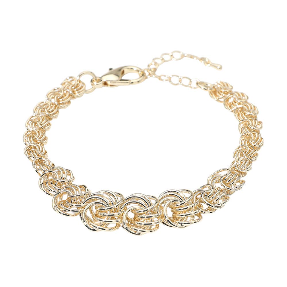 Knot Chain Bracelet 14K Gold Plated, Chic & Elegant Wrist Candy, Perfect Add - On for Everyday Glam, Gift for Her - Nifty Decor & More