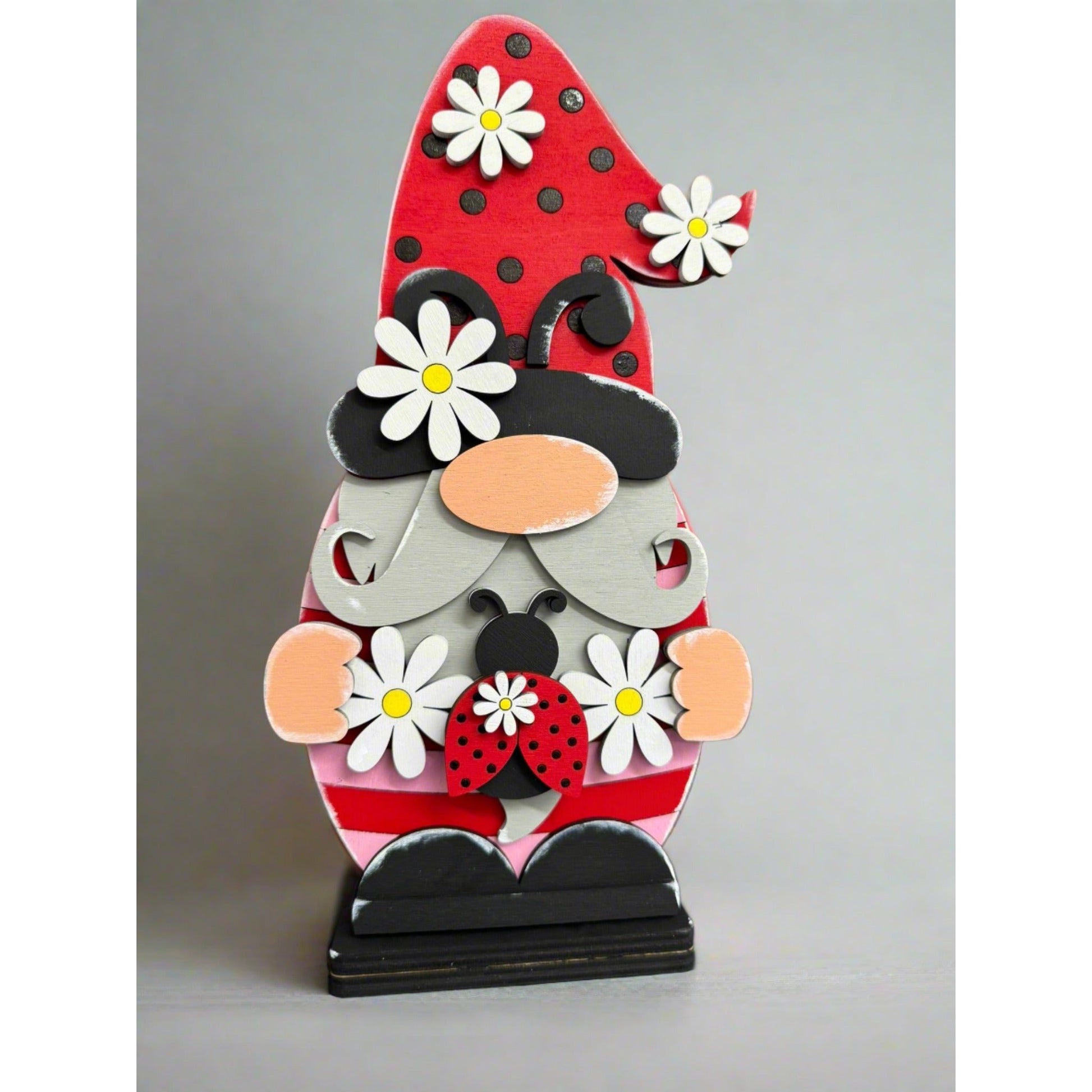Ladybug Gnome Summer Shelf Sitter