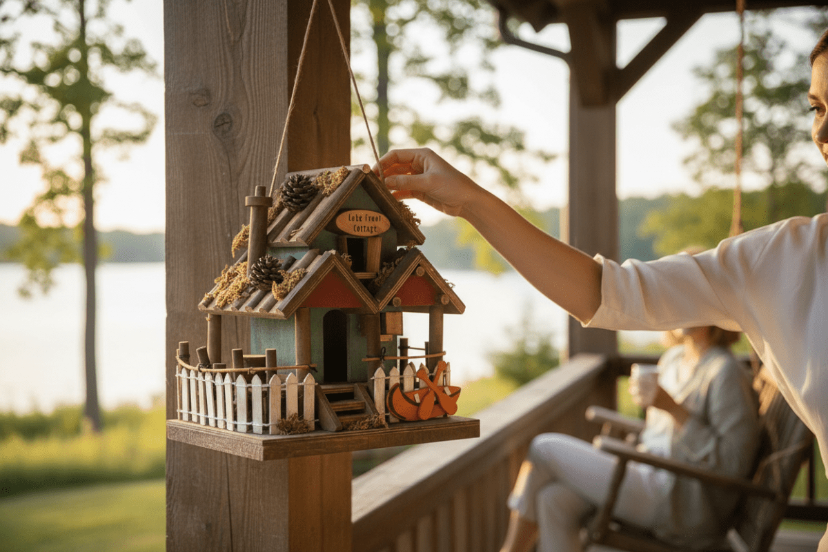 Lake Front Cottage Birdhouse - Nifty Decor & More