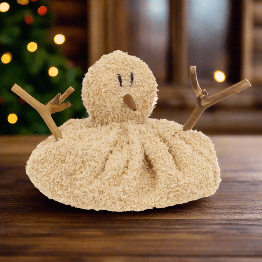 Large Chenille Melting Snowman Decorative Tabletop Object Baby Melting Snowman