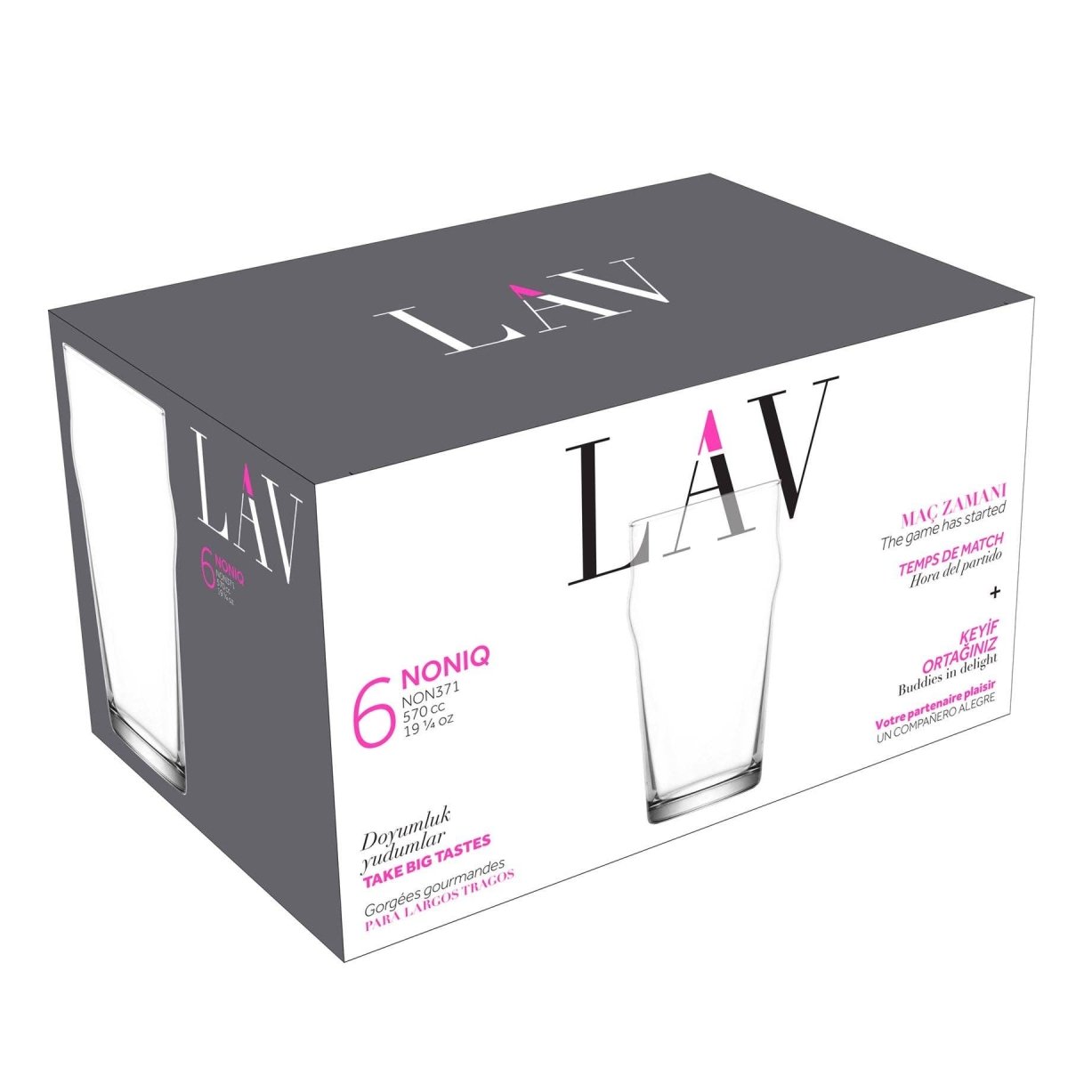 LAV Noniq Pint Beer Glass - 570ml - Nifty Decor & More